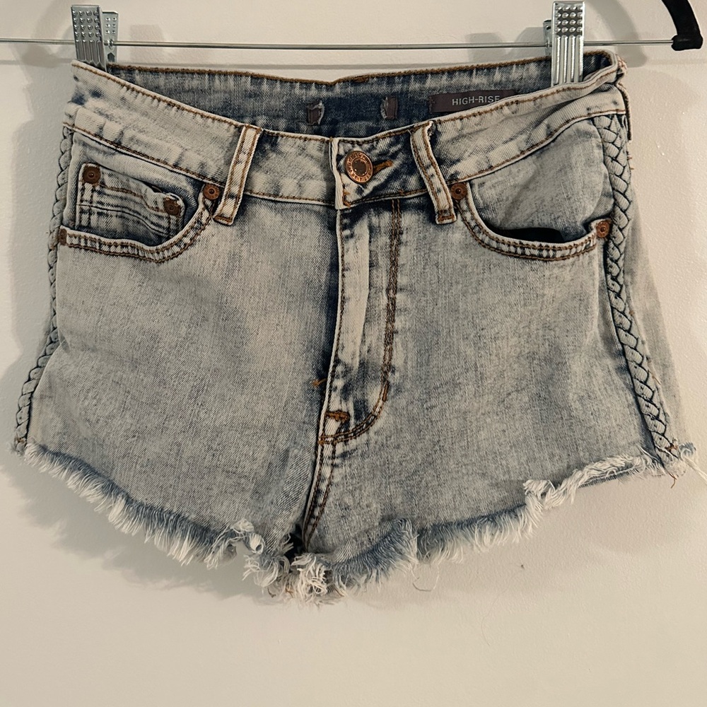 Kendall + Kylie Acid Wash High Rise Jean Shorts